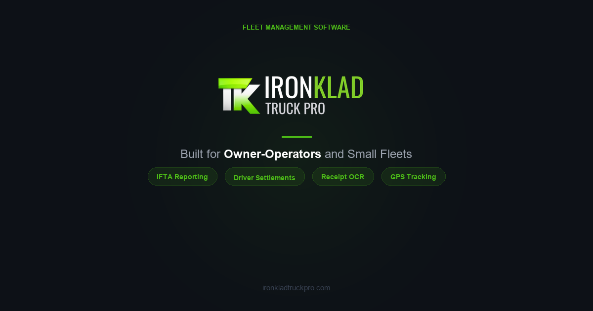 IronKlad Truck Pro Dashboard Preview